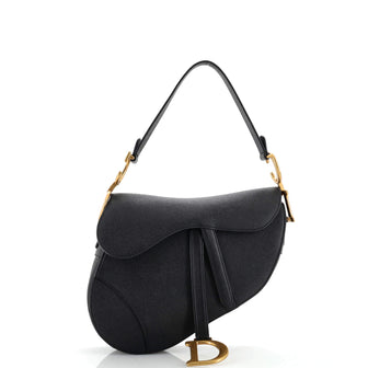 Christian Dior Saddle Handbag Leather Medium