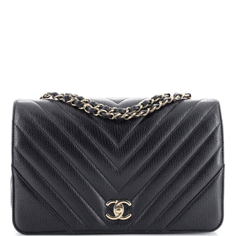 Chanel Statement Flap Bag Chevron Calfskin Medium