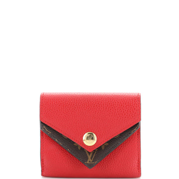 Louis Vuitton Double V Compact Wallet Leather with Monogram Canvas