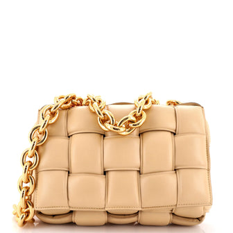 Bottega Veneta Cassette Chain Crossbody Bag Padded Maxi Intrecciato Leather