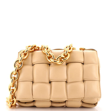 Bottega Veneta Cassette Chain Crossbody Bag Padded Maxi Intrecciato Leather