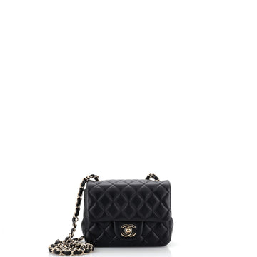 Chanel Square Classic Single Flap Bag Quilted Lambskin Mini