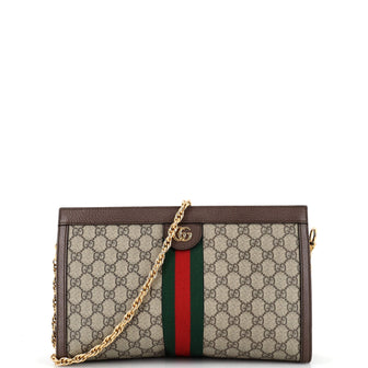 Gucci Ophidia Chain Shoulder Bag GG Coated Canvas Medium