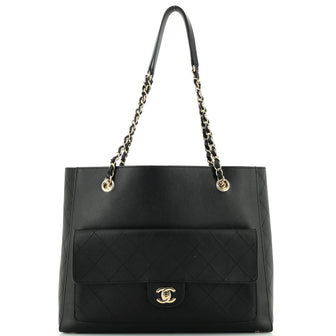 Chanel Timeless CC Pocket Chain Tote Stitched Calfskin Large