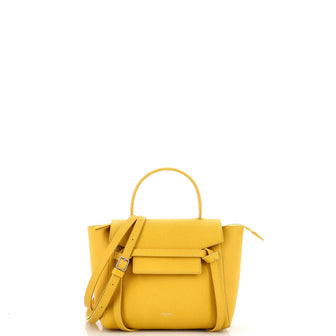 Celine Belt Bag Textured Leather Nano Yellow 2084371