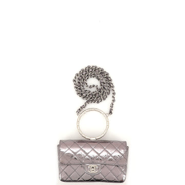 Chanel Ring Handle CC Flap Bag Quilted Metallic Calfskin Mini