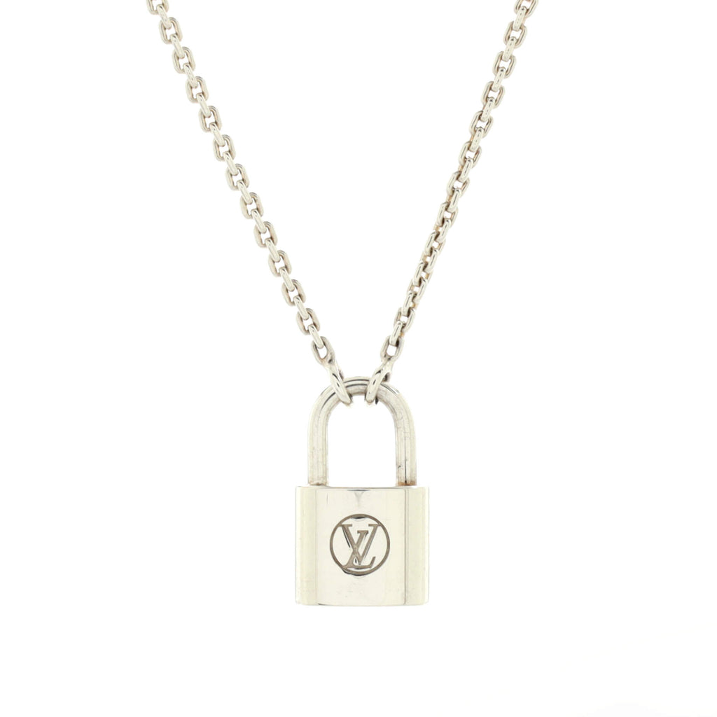 Louis Vuitton Lockit Pendant Necklace Sterling Silver Silver 2084572