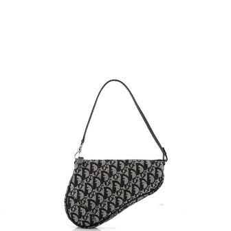 Christian Dior Vintage Saddle Bag Diorissimo Canvas Mini