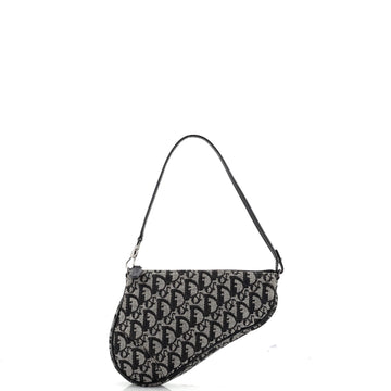 Christian Dior Vintage Saddle Bag Diorissimo Canvas Mini