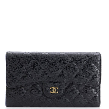 Chanel L-Flap Wallet Quilted Caviar Long