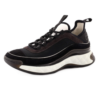 Chanel Women's CC Cap Toe Logo Sneakers Suede and Mixed Fibers