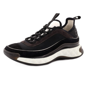 Chanel Women's CC Cap Toe Logo Sneakers Suede and Mixed Fibers