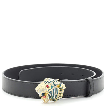 Gucci Tiger Head Buckle Belt Leather Medium