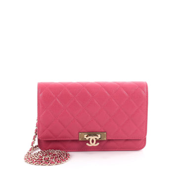 Chanel Golden Class Wallet on Chain Quilted Caviar Medium Pink 2085401