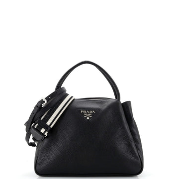 Prada Triangle Logo Convertible Shoulder Bag Leather Small