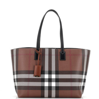 Burberry Soft Tote Check E-Canvas Medium