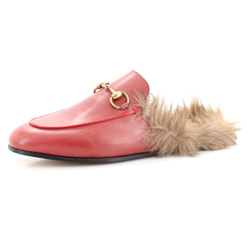Gucci Women's Princetown Mules Leather with Fur