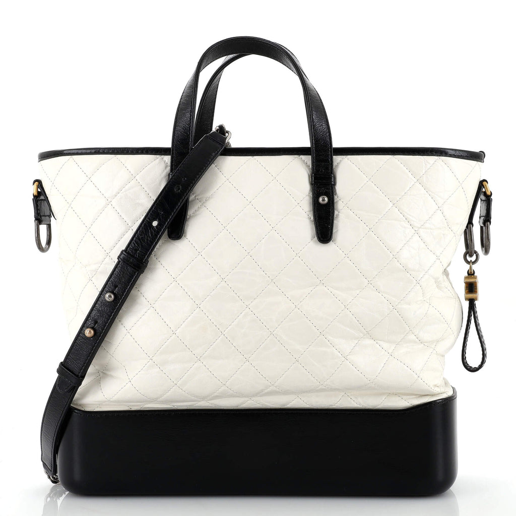 Chanel Gabrielle Shopping Tote Quilted Calfskin Large White 2085981