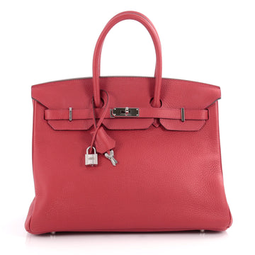 Hermes Birkin Handbag Red Togo with Palladium Hardware 2086301