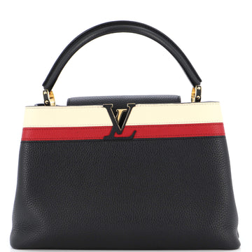 Louis Vuitton Capucines Bag Striped Leather MM
