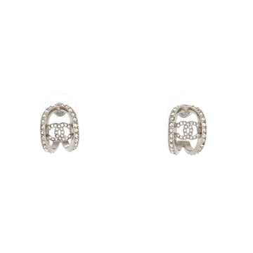 Chanel CC Huggie Earrings Metal with Crystals