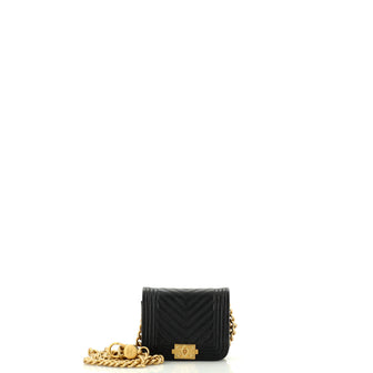 Chanel Boy Flap Chain Belt Bag Chevron Caviar