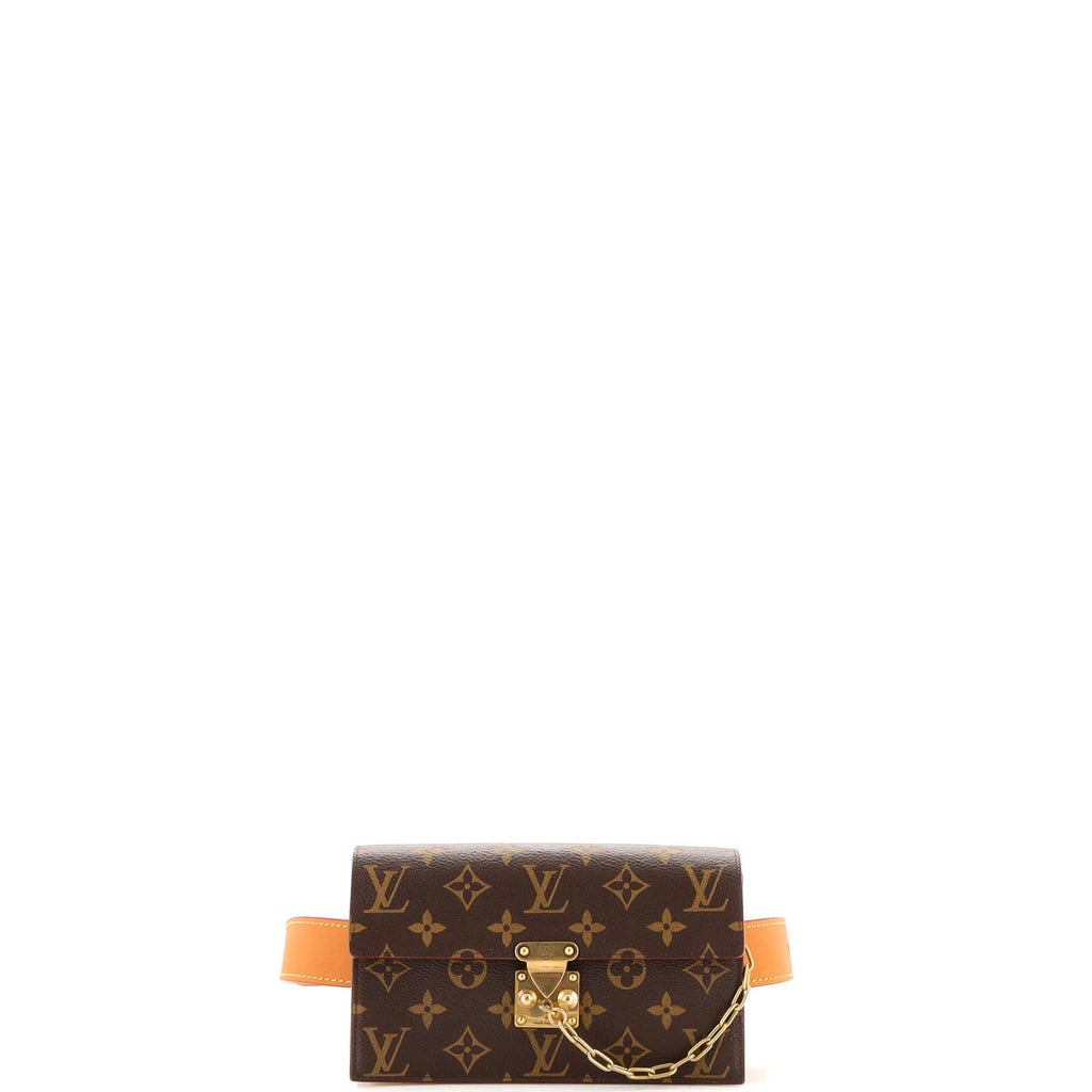 Louis Vuitton S Lock Belt Pouch Monogram PM Brown in Canvas