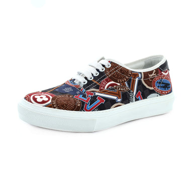 Louis Vuitton Men's Trocadero Richelieu Sneakers Logo Patch Multicolor Canvas