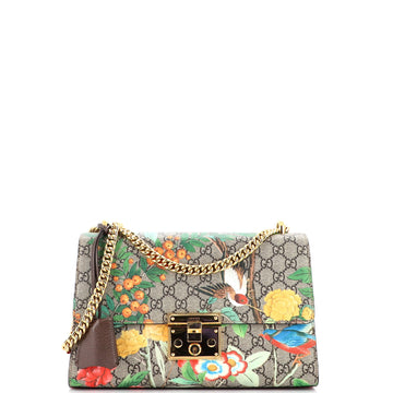 Gucci Padlock Shoulder Bag Tian Print GG Coated Canvas Medium