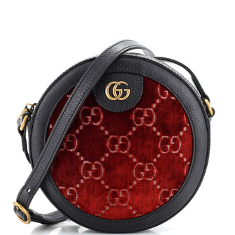 Gucci Ophidia Round Shoulder Bag GG Velvet Mini