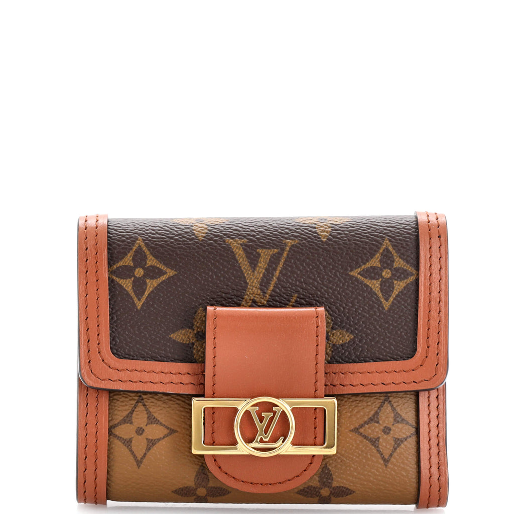 Louis Vuitton Brown Monogram Reverse Dauphine Compact Wallet Cloth