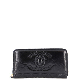 Chanel CC Quilted Leather Zip Wallet
