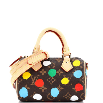 Louis Vuitton Speedy Bandouliere NM Bag Yayoi Kusama Painted Dots Monogram Canvas Nano