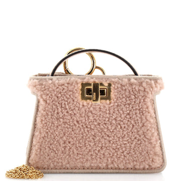 Fendi Peekaboo Bag Charm Shearling Nano