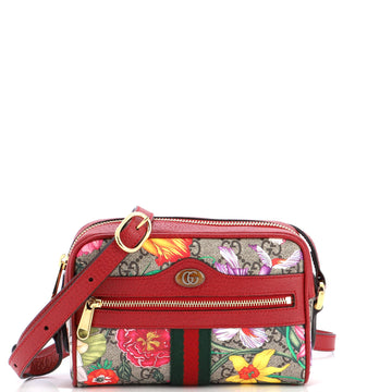 Gucci Ophidia Shoulder Bag Flora GG Coated Canvas Mini