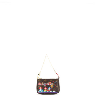 Louis Vuitton Pochette Accessoires Limited Edition Vivienne Xmas Monogram Canvas Mini