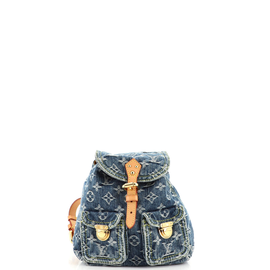 louis vuitton backpack denim Louis Vuitton Sac a Dos Drawstring Backpack Denim PM 208648
