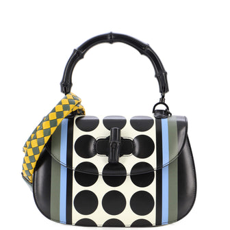 Gucci Bamboo 1947 Top Handle Bag Limited Edition Geometric Print Leather Medium