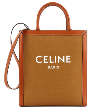Celine Vertical Cabas Tote Canvas with Leather Small
