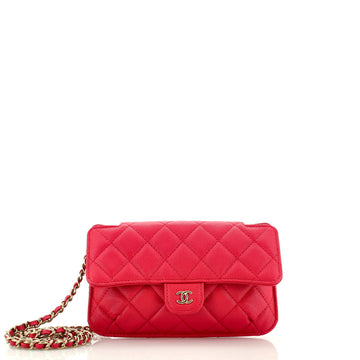 Chanel Foldable Tote Bag with Chain Quilted Caviar with Printed Nylon