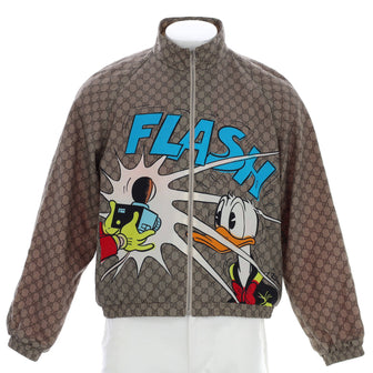 Gucci Men's Disney Donald Duck Zip Up Jacket Printed GG Nylon