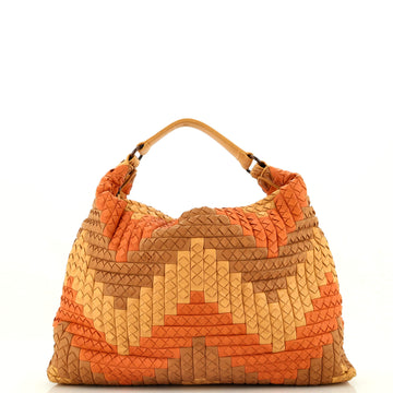 Bottega Veneta Sloane Hobo Multicolor Intrecciato Nappa Large