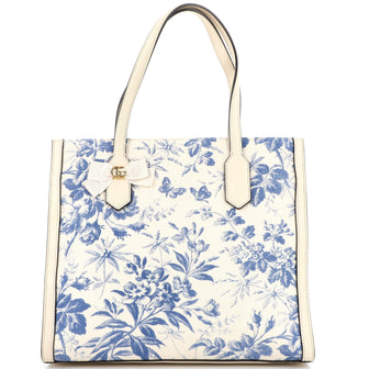 Gucci GG Ribbon Tote Coated Printed Canvas Medium