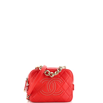 Chanel Studded CC Camera Case Quilted Lambskin Small