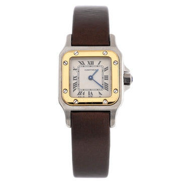 Cartier Santos de Cartier Galbee Quartz Watch Stainless Steel and Yellow Gold with Satin 24