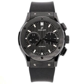 Hublot Classic Fusion Black Magic Chronograph Automatic Watch Ceramic and Rubber 45