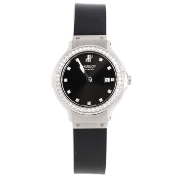 Hublot Classic Fusion Quartz Watch Stainless Steel and Rubber with Diamond Bezel and Markers 28