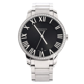 Tiffany & Co. Atlas 2-Hand Automatic Watch Stainless Steel with Diamond Bezel 39