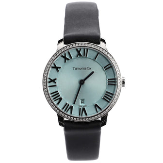 Tiffany & Co. Atlas 2-Hand Quartz Watch Stainless Steel and Satin with Diamond Bezel 31