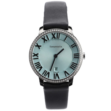 Tiffany & Co. Atlas 2-Hand Quartz Watch Stainless Steel and Satin with Diamond Bezel 31